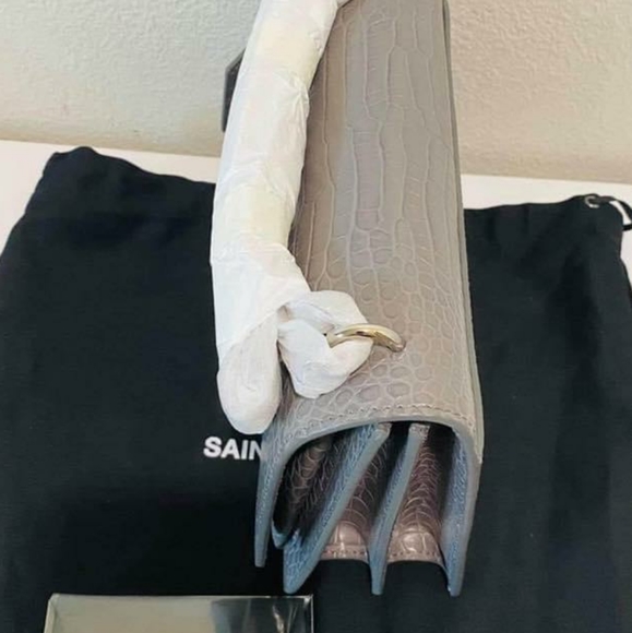 YSL SUNSET Medium Croc black Crossbody Brand New - Picture 7 of 12